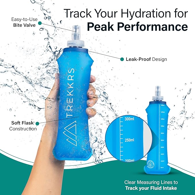 Trekkrs Vest L - XL - Running Vest with Water Bottles - Black